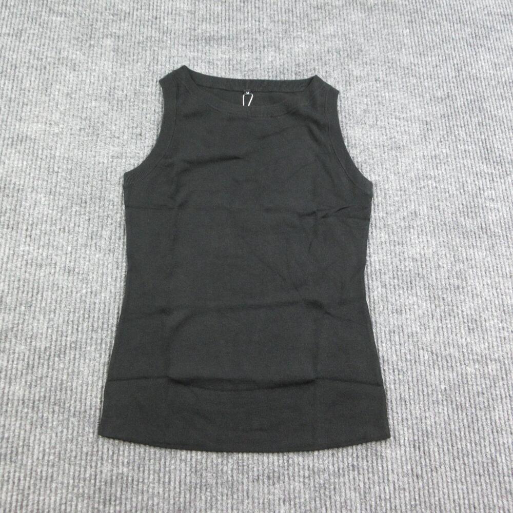 Arach&Cloz Tank Womens M Black High Neck Wool Blend Slim Knit Sleeveless NWT